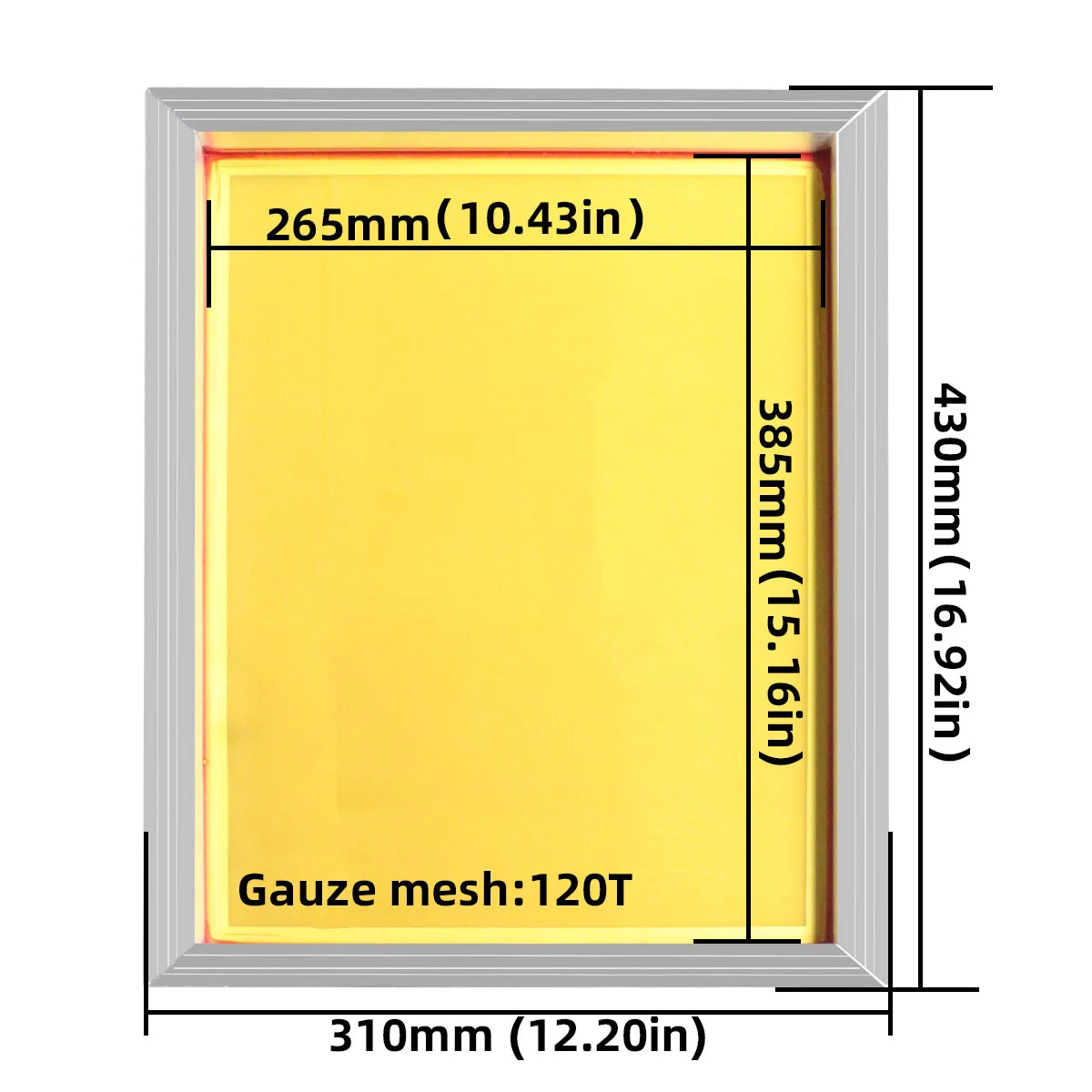 1/2/5pc Stable Silk Screen Printing Aluminum Frame 43 X 31cm 17 X 12 Inch with 120T 300 Yellow Mesh for Making Stencil