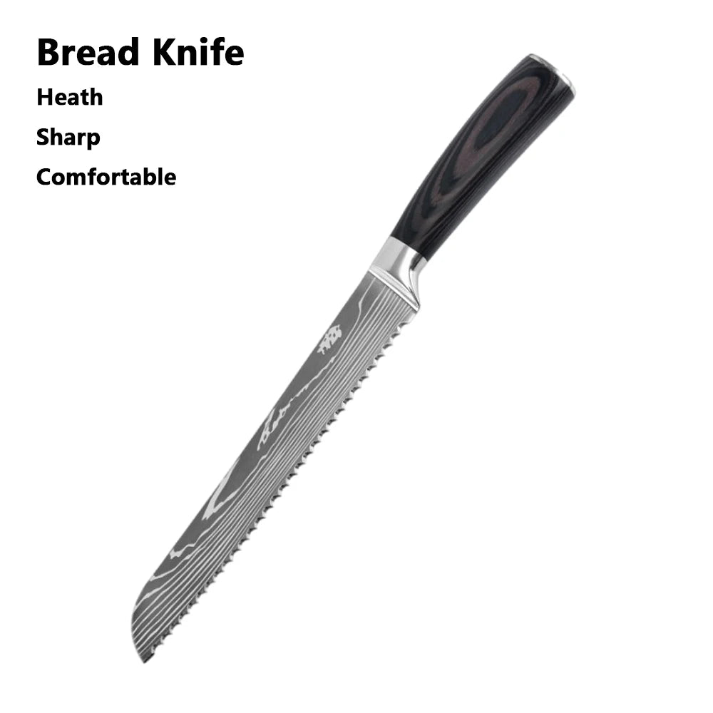 Professiona Japanese Chef Knife Kitchen Knives Santoku Slicing Utility Bread Meat Cleaver Butcher Stainless Steel Cooking Knife