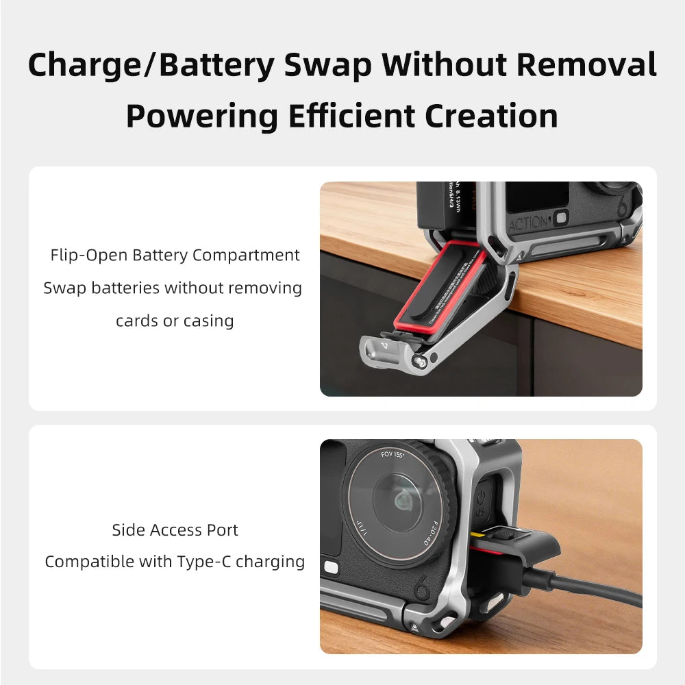For DJI Osmo Action 6 Metal Rabbit Cage Aluminum Alloy Expansion Mount Bracket All-round Protection Frame Camera Accessories