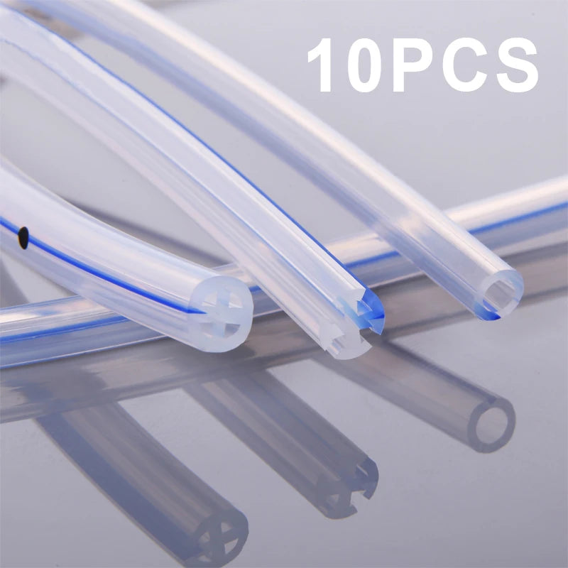 Canack 10pcs Pet Animal 100% Medical Silicone Round Channel Fluted Drains with Trocar