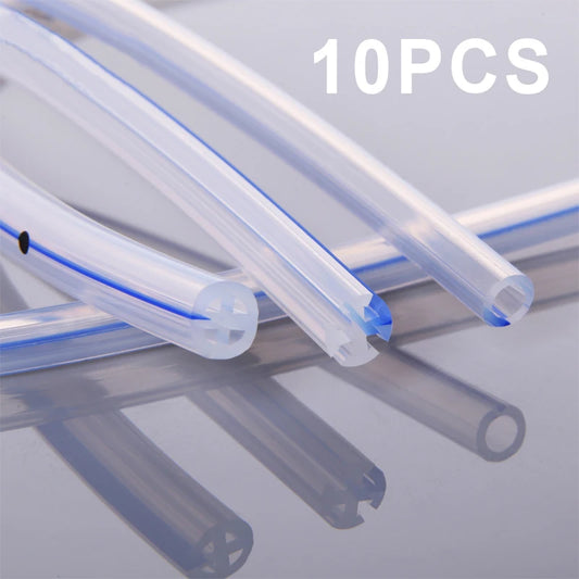 Canack 10pcs Pet Animal 100% Medical Silicone Round Channel Fluted Drains with Trocar