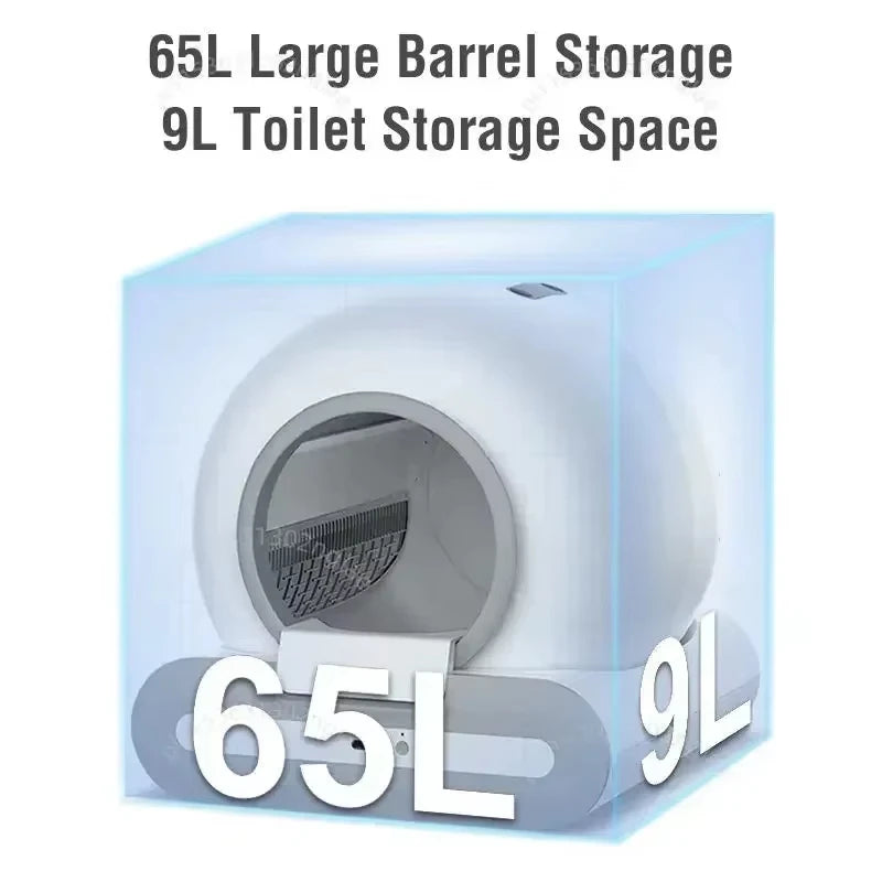 Fully Automatic Smart Cat Toilet Closed Large Capacity Cat Litter Box Can Be Operated Remotely Via APP Cat Supplies