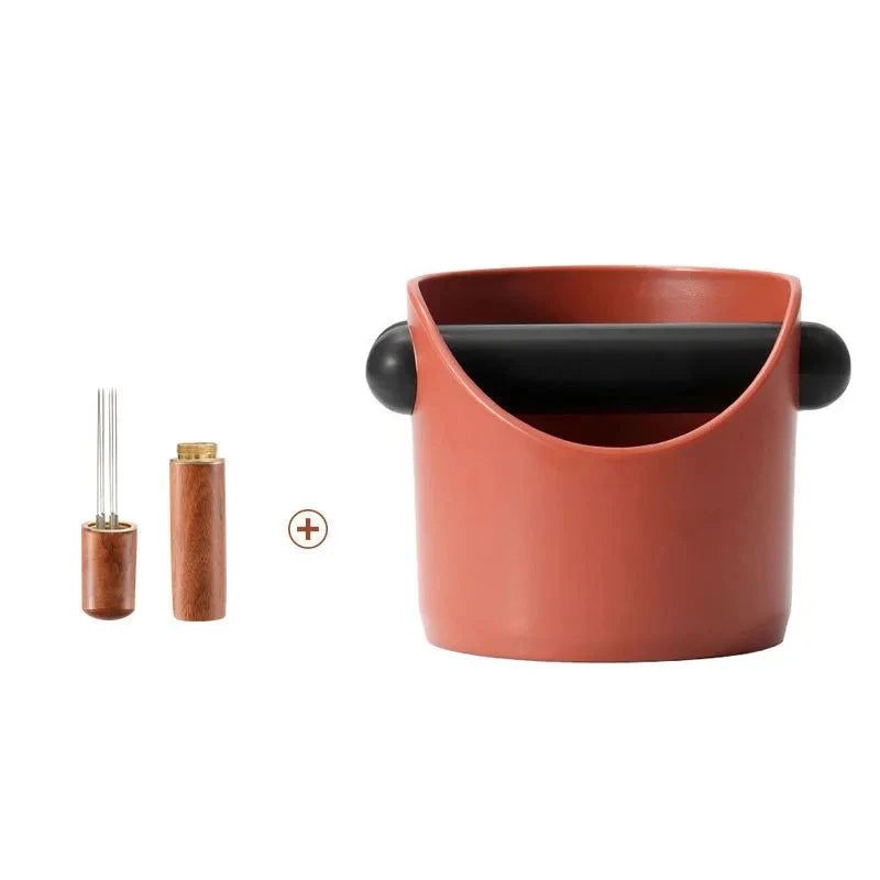 Coffee Powder Barrel Knock Box with Detachable Knock Bar Coffee Utensil Trash Can Restaurant Cafe Hotel Coffee Powder Storage