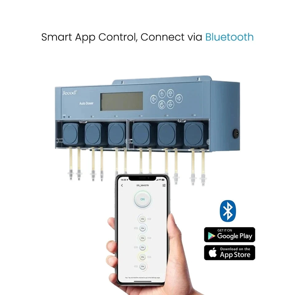 Jebao Jecod New Smart DC 12V App Bluetooth Programmable DOSER 5.4/5.6 Auto Saltwater Freshwater Fish Tank Aquarium Dosing Pump
