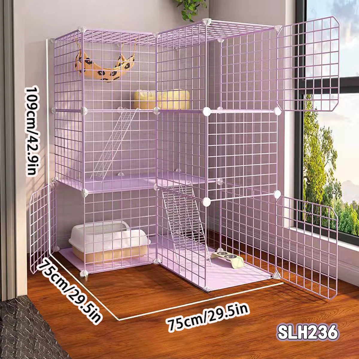 Cat cage Home Villa Cattery indoor large free space Cat House Small double deck cat house cat cat nest