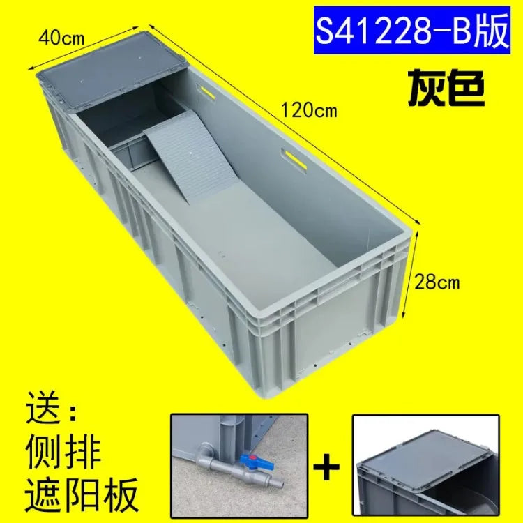 Thickened Turtle Tank Water and Land Tank with Egg-laying Sand Table Combined Plastic Breeding Box Climbing Pet Basin