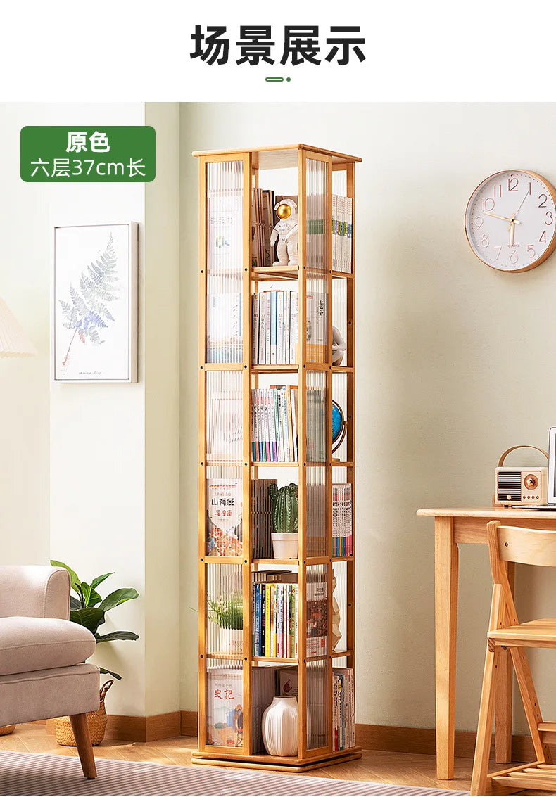 Rotational Bookshelf Organizers Home Storage Shelves Furniture Living Room Shelf Bookcases Librero Organizador Estanteria