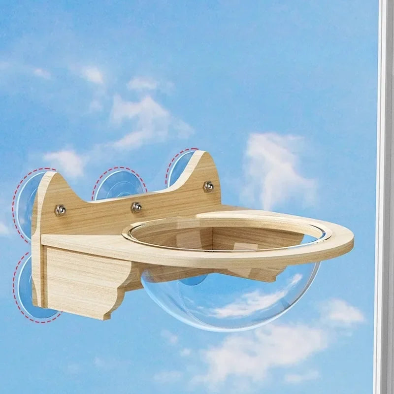 Suction Cup Cat Climbing Wooden Wall Jumping Cats Space Capsule Cat Nest Hanging Basket Pet Products Supplies Furniture