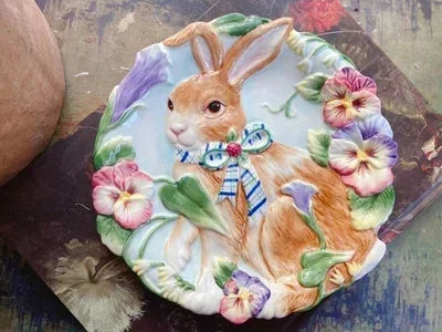 American Hand-painted Ceramic Dinner Set Rabbit Teapot Coffee Cup Plates for Enchanting Garden Afternoon TeaVintage Tableware