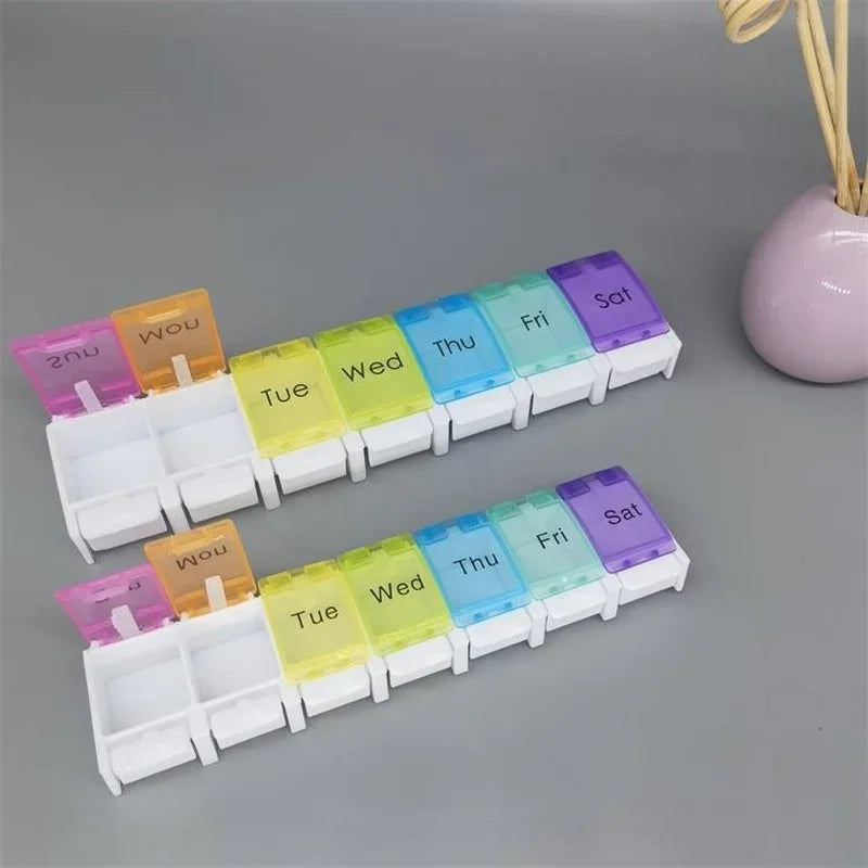 7 Days Weekly Pills Box Tablet Holder Storage Case Medicine Drug Container Mini 14/7 Cells Pill Box Tablet Storage Box Organizer