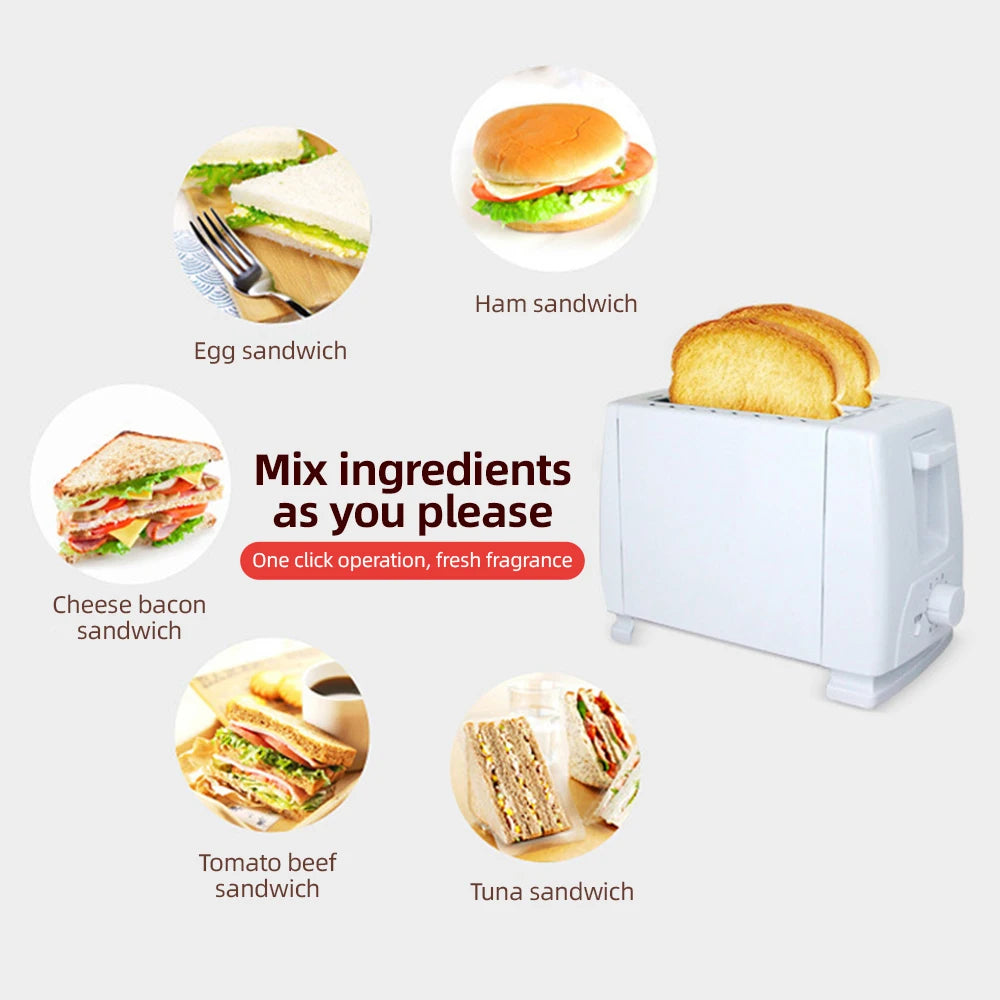 Toaster 2 Slice Wide Slot with 6 Preset Temperature and Timing Small Stainless Steel Bread Toaster with Manual Stop