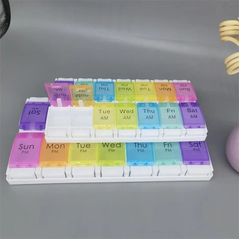 7 Days Weekly Pills Box Tablet Holder Storage Case Medicine Drug Container Mini 14/7 Cells Pill Box Tablet Storage Box Organizer