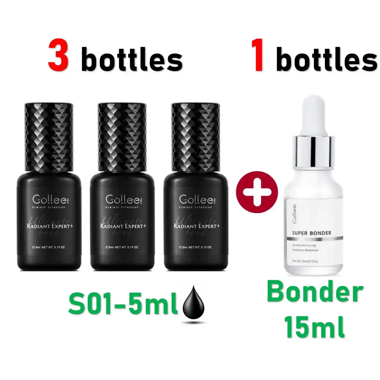 Gollee 0.5s Eyelash Extension Glue Fast Drying Professional Eyelash Adhesive Waterproof Lashes Supplies For Salon Eyelash Glue