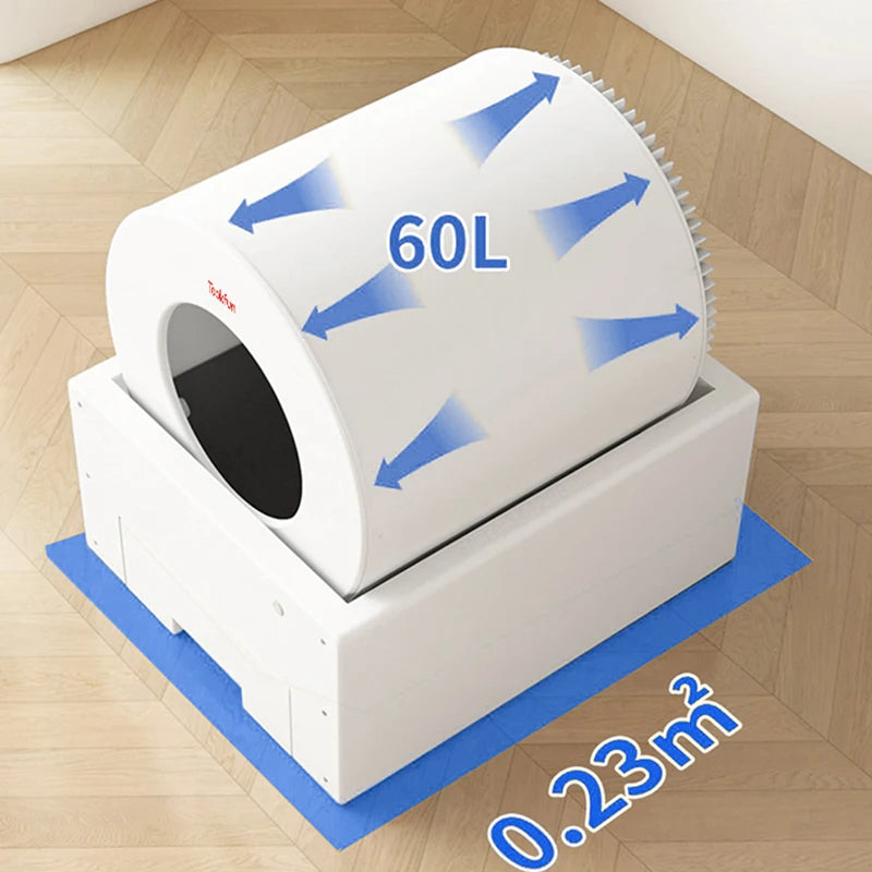 Tookfun Automatic Cat Litter Box Smart Low Noise Anti-Stick Pad Cats Toilet Self Cleaning Electric Poop Machine Pet Accessories