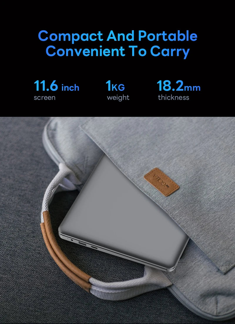 BYONE Cheap Laptops 11.6 Inch Intel N3350 6GB RAM 64G Expandable 128G SSD Wifi Office Study Portable Ultraslim Notebook Computer