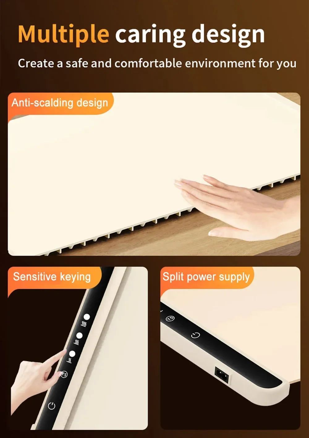 Electric Warming Tray Food Warmer Mat Foldable Coffee Warming Pad for Food Portable Electric Warming Tray Silicone Warmer Plate