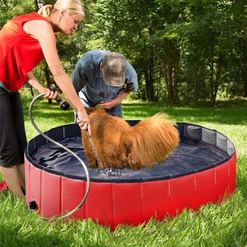 Foldable PVC Pet Bath Tub for Small Large Dogs Cats Portable Plastic Pool Sand Pit Grooming Bathtub for Pets Kids Durable