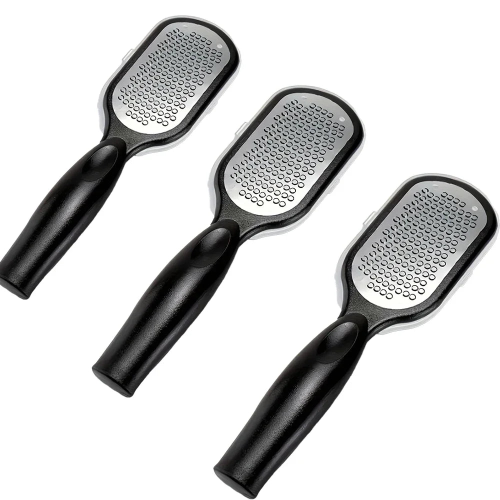 1/2Pcs Professional Duty Stainless Steel Painless Foot File Remover with Splash Guard Handle Suitable for Care Cracked Heel