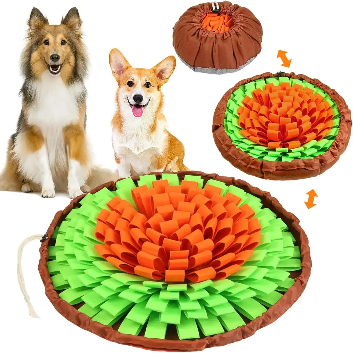 Pet Snuffle Mat for Dogs, Interactive Feed Game for Boredom, Encourages Natural Foraging Skills for Cats Dogs Bowl Travel Use