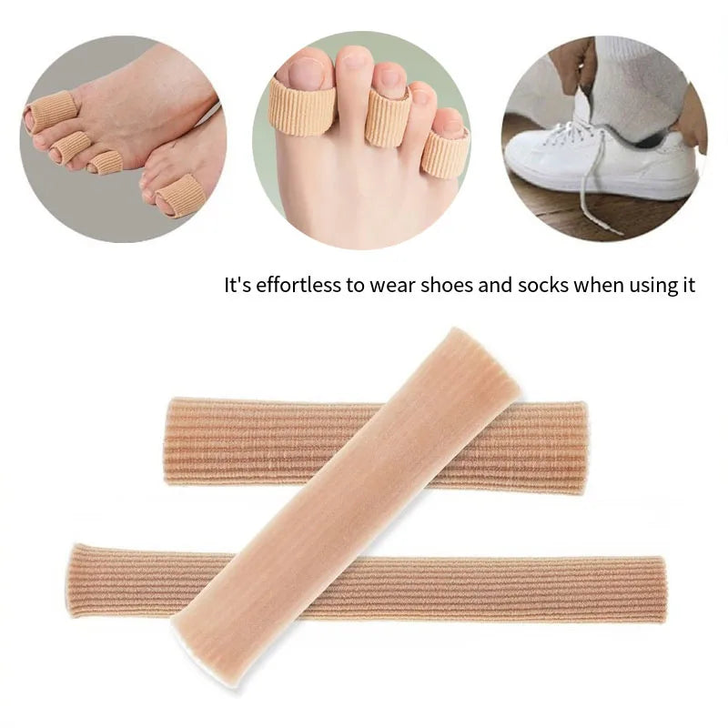 Fiber Gel Toe Cover Bandage Calluses Protection Anti Abrasion Pain Relief Tube Toe Separator Finger Protector Foot Care Tools