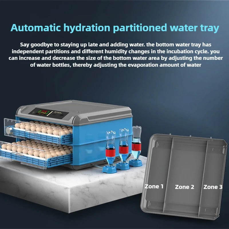 Fully Automatic Hatching Machine 176-500Capacity Egg Incubator 110V/220V/12V Chick Roller Automatic Temperature Humidity Control