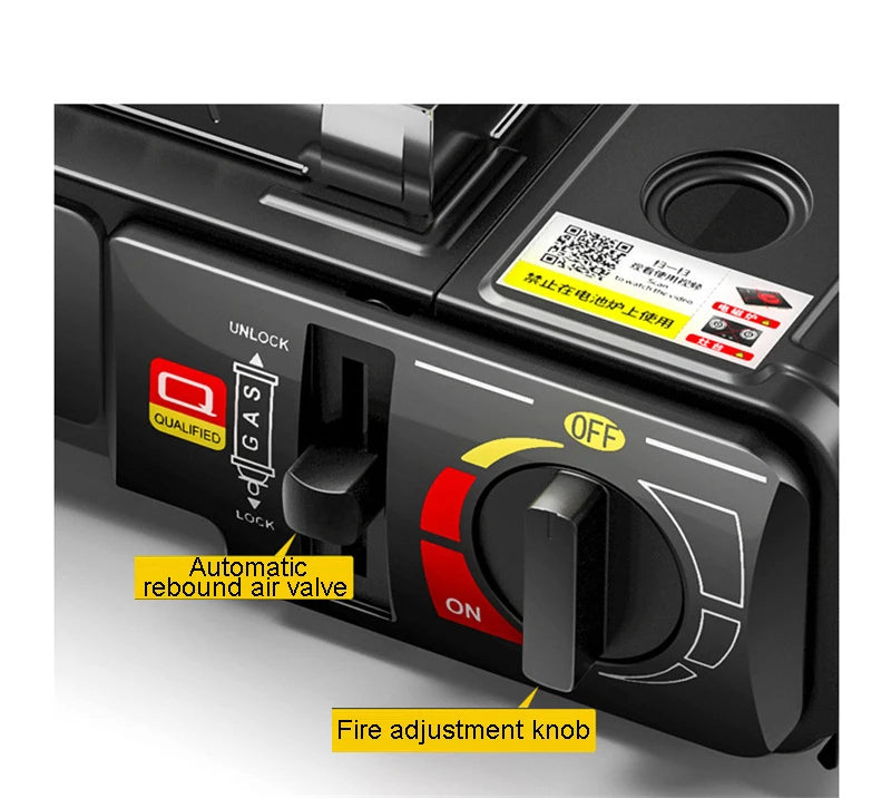 Camping Stove Outdoor Cooking Burner Portable Gas Stove Hiking Trekking Picnic Party Boiler Cassette Stove（No Gas Tank）