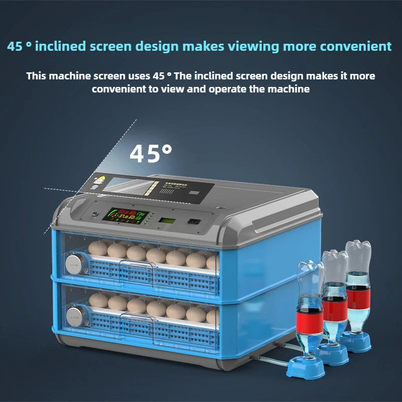 Fully Automatic Hatching Machine 176-500Capacity Egg Incubator 110V/220V/12V Chick Roller Automatic Temperature Humidity Control