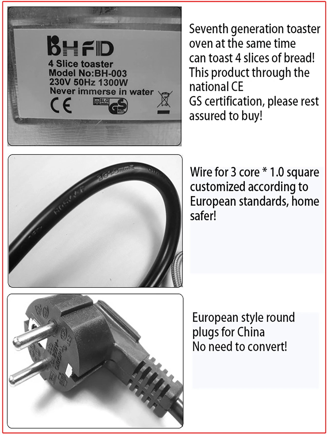 Automatic breakfast sandwich maker, 4 piece electric toaster, Family multi-function breakfast maker Toaster