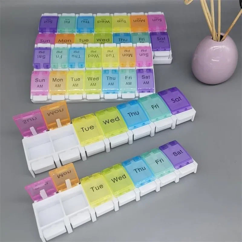 7 Days Weekly Pills Box Tablet Holder Storage Case Medicine Drug Container Mini 14/7 Cells Pill Box Tablet Storage Box Organizer