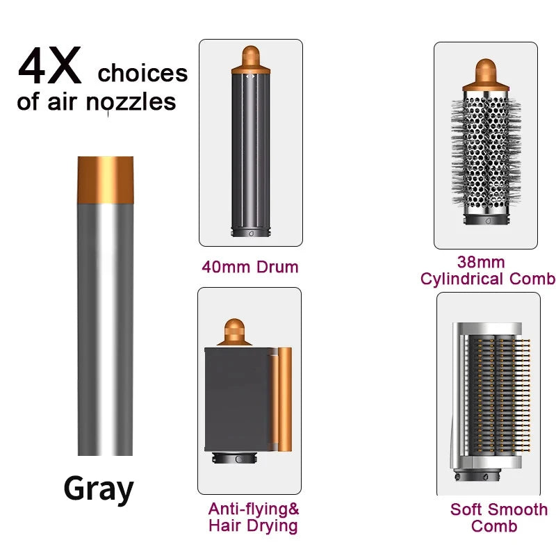 6 in1 Multi Hair Styler Curling Iron Hair Hot Air Brush Curling Barrel Brush HairDryer Salon Professional Curly Styler Tools