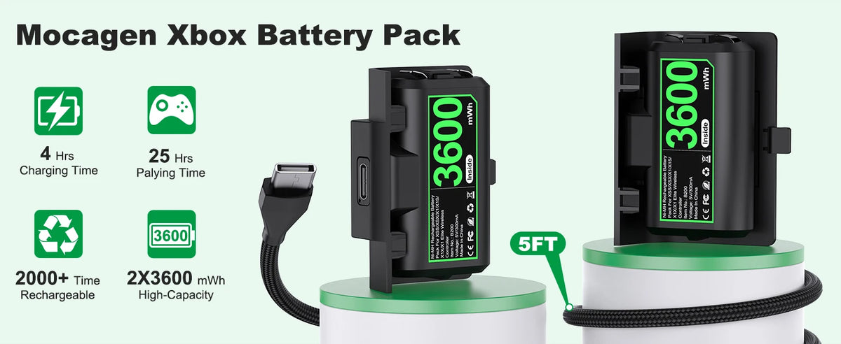 BEBONCOOL B200 for Xbox One/Series X/S Rechargeable Battery PackPlay Charge Kit with Xbox Battery Covers & Charging Cable