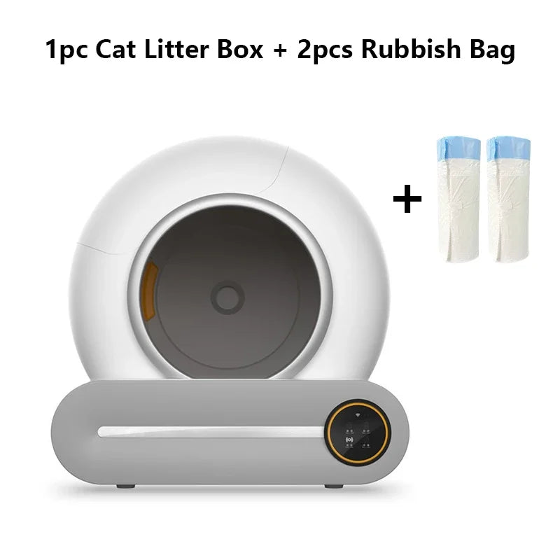 65L Automatic Intelligent Cat Litter Box Self Cleaning Fully Closed Electric Deodorising Litter Rubbish Bag Cat Toilet Trash Bag