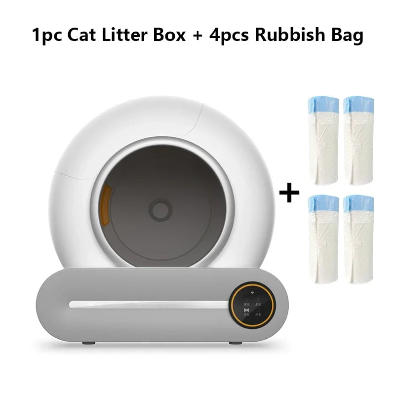 65L Automatic Intelligent Cat Litter Box Self Cleaning Fully Closed Electric Deodorising Litter Rubbish Bag Cat Toilet Trash Bag