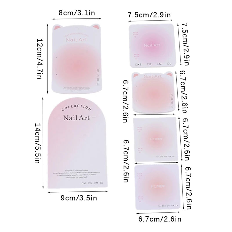 10PCS Press-On Nail Packaging Display Handmade False Design Swatch Show Card Manicure Sample Salon