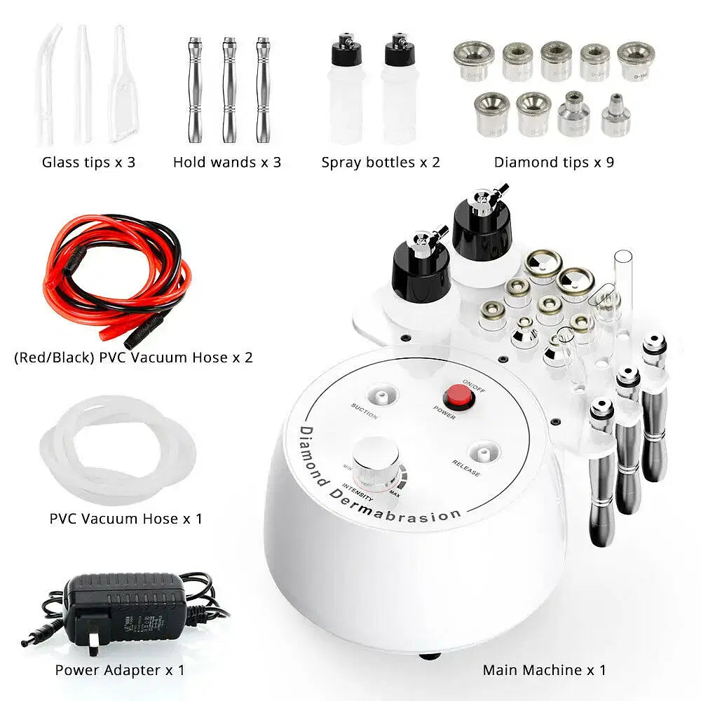 Color: White, Ships From: United States - 3 In 1 Vacuum Diamond Tip Microdermabrasion Machine Acne Blackhead Removal Skin Rejuvenation Water Spray Facial Beauty Machine