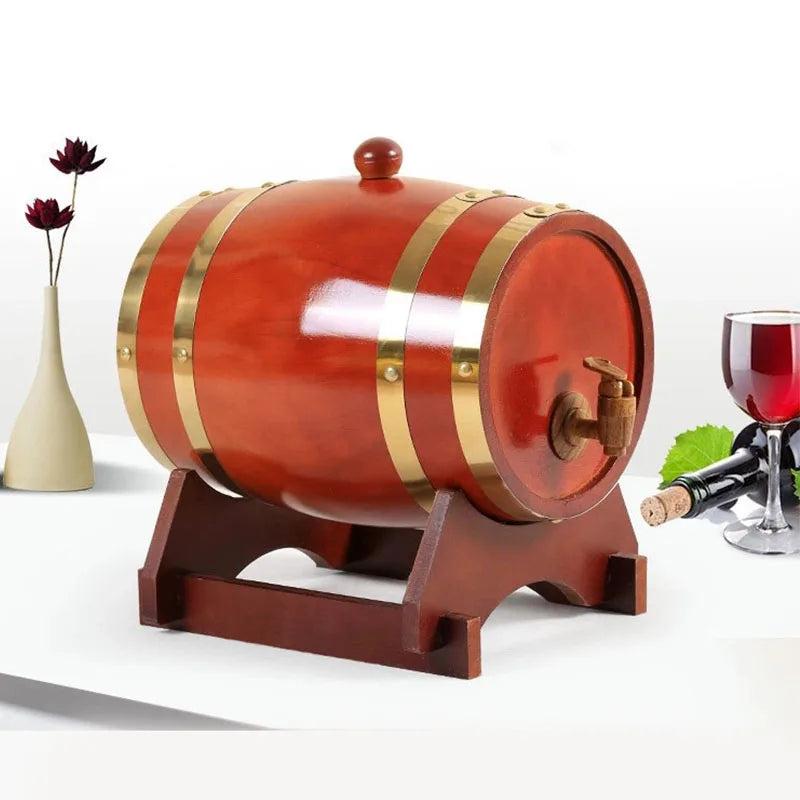 5L Wood Wine Barrel Oak Beer Brewing Equipment Rum Pot Whisky Wine Bar Tools Wedding Decoration Home Brew Beer Tools