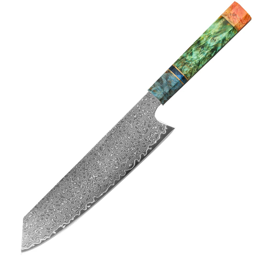 8 Inch Chef Knife 67 Layers VG10 Damascus Steel Kitchen Knives Stabilized Colored Wood Handle Professional Japanese Kiritsuke Kn