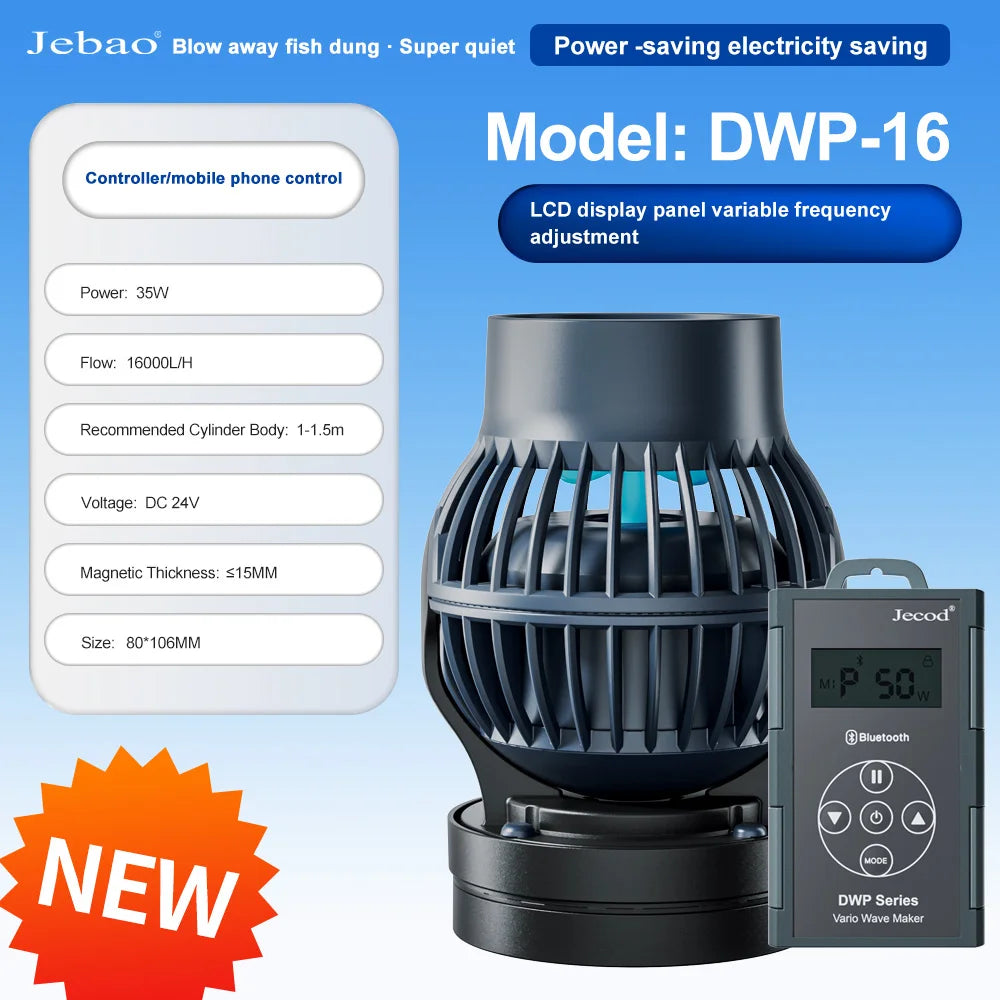 Jebao Jecod 2024 New DLW Series Bluetooth Aquarium Wave Pump App Control DC Saltwater Fish Tank Intelligent Mute Water Pump