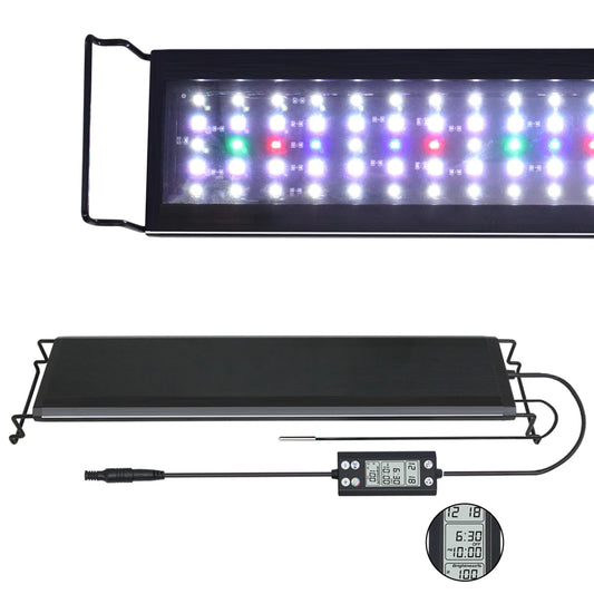 75-90CM Aquarium 24/7 Full Spectrum Lighting LED Light With Thermometer And Memory Function IP68 Fish Tank Plant Growth Lamp