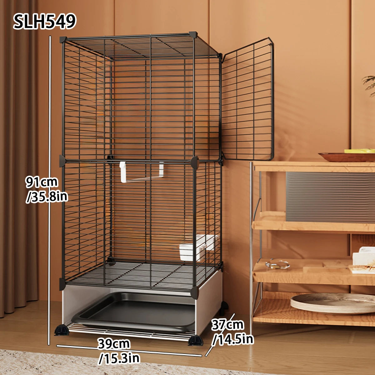 Bird Cage Household Large Tiger Skin Cockatiel Luxury House Splash-Proof New Small Thrush Dadan Myna Black Iron Bird Cage