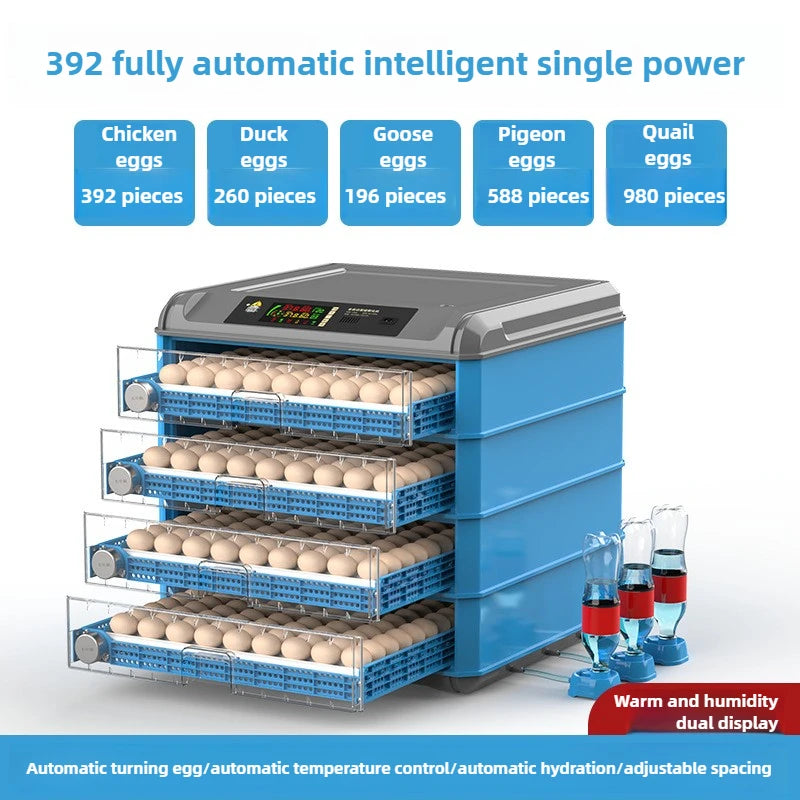 Fully Automatic Hatching Machine 176-500Capacity Egg Incubator 110V/220V/12V Chick Roller Automatic Temperature Humidity Control