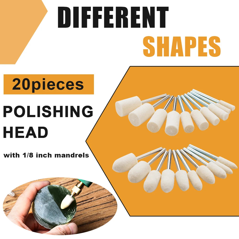 Felt Polishing Buffing Wheel for Dremel Rotary Tool Accessories Wool Felt Polishing Pad Wheel Set for Rotary Tool