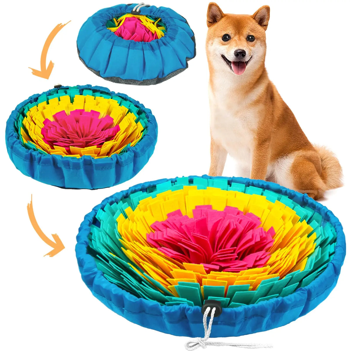 Pet Snuffle Mat for Dogs, Interactive Feed Game for Boredom, Encourages Natural Foraging Skills for Cats Dogs Bowl Travel Use