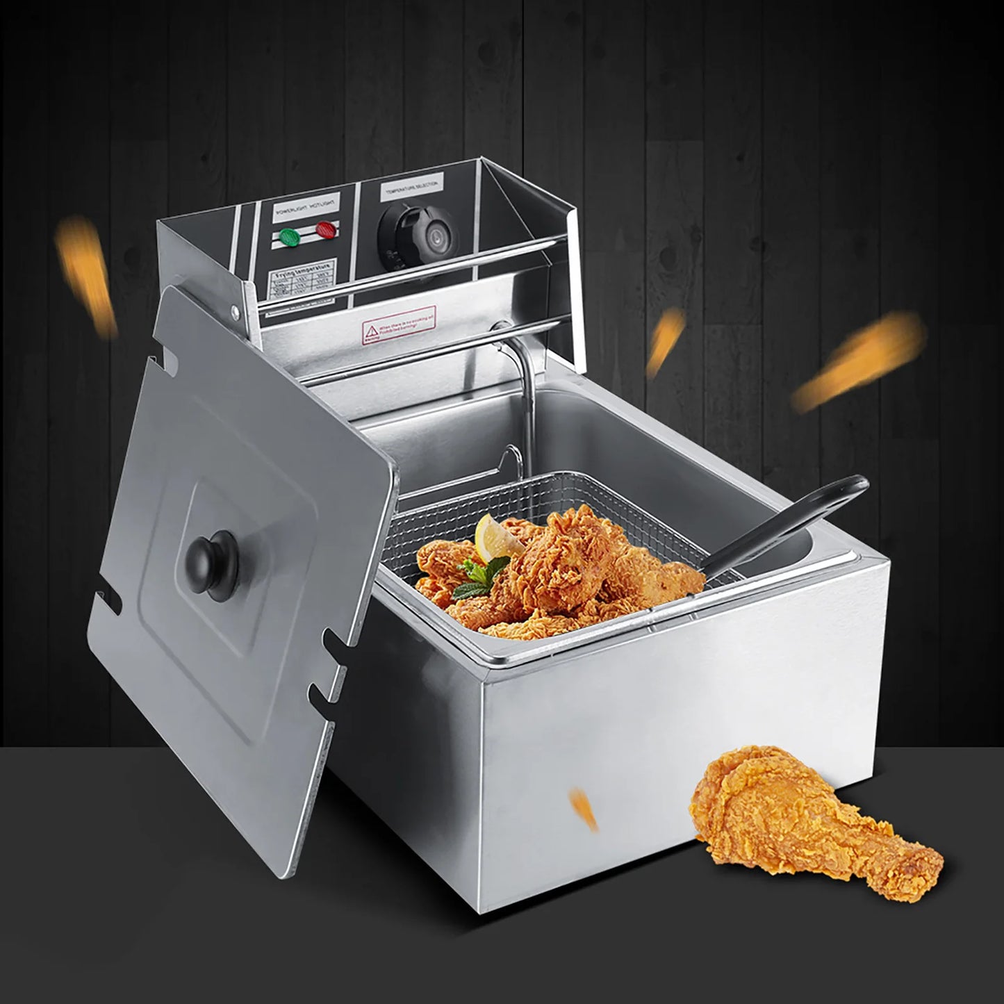 6L Stainless Steel Electric  Fryer with Basket for Commercial &amp Home Use Electric Fryer  Fryer Stainless Steel Fryer