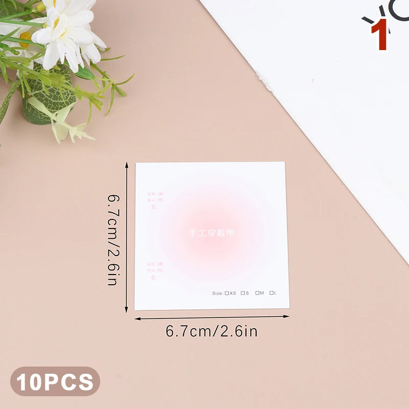 10PCS Press-On Nail Packaging Display Handmade False Design Swatch Show Card Manicure Sample Salon