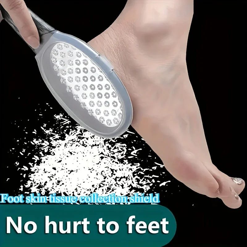 1/2Pcs Professional Duty Stainless Steel Painless Foot File Remover with Splash Guard Handle Suitable for Care Cracked Heel