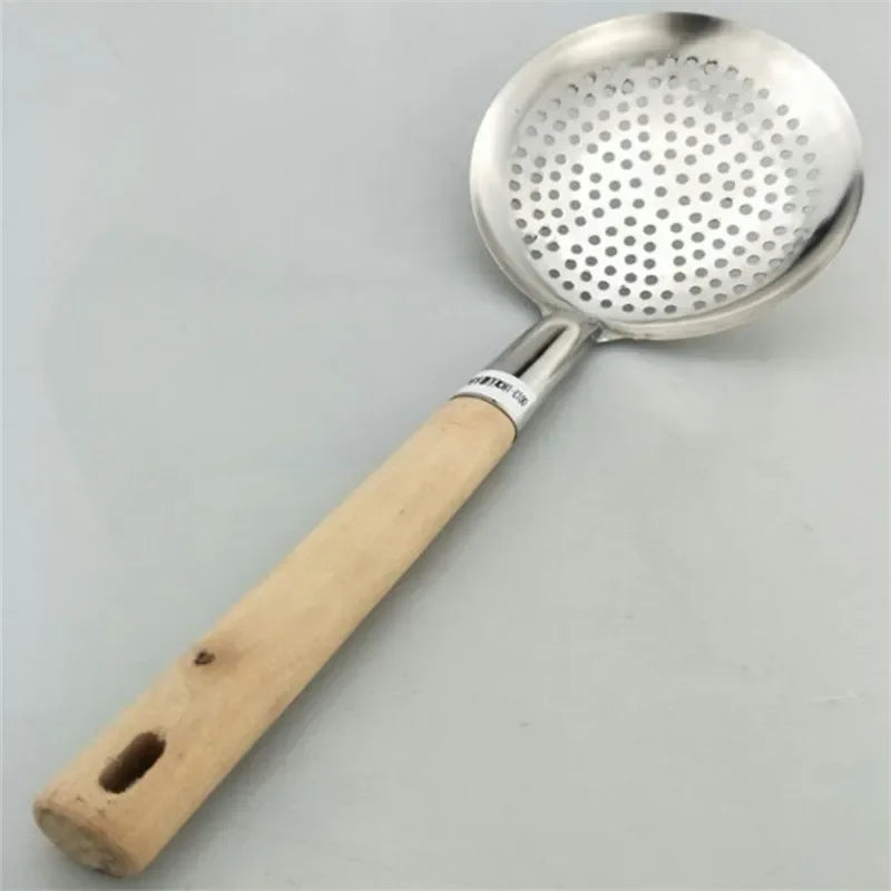 long handle colander spoon cooker fried kitchen Large Big Mesh Strainer Cookware Oil Strainer Flour Sifter Colander Cooking wok