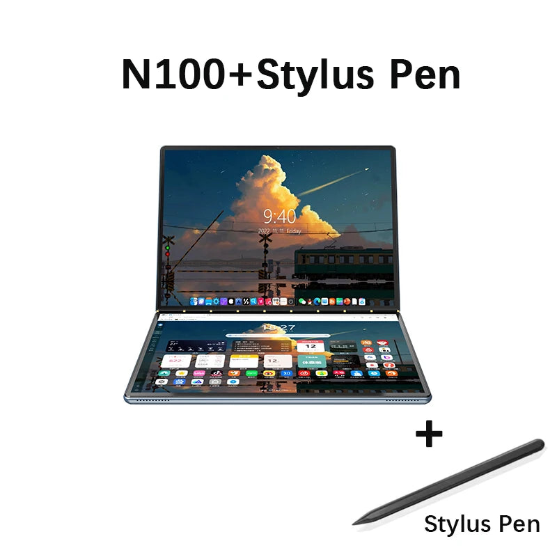 New Dual Screen Laptop Intel i3 1215U N100 Dual 10.95 Inch IPS Touch Screen Windows 11 Office Computer Tablet Notebook WiFi 6