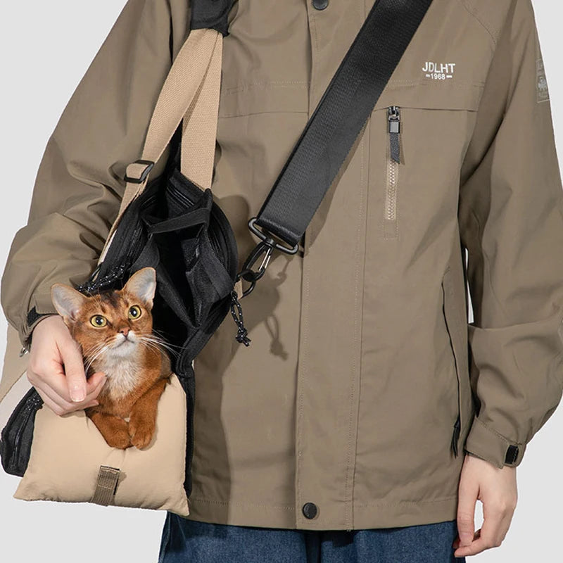 Pet Single Shoulder Tote Backpack Travel Backpack For Cats Outdoor Bag Breathable Portable Cat Outgoing Carrier Bag