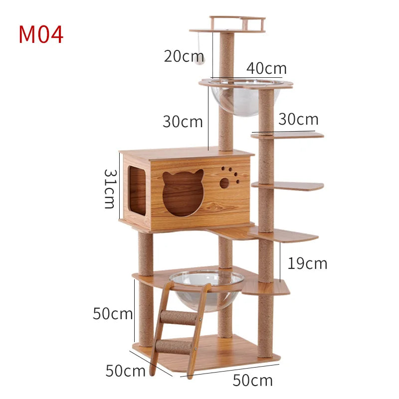 Cat Climbing Frame Indoor Apartment Style Large Multi Layer Cat Tree Tower For Cats With Burrows And Grab Plate For Living Room